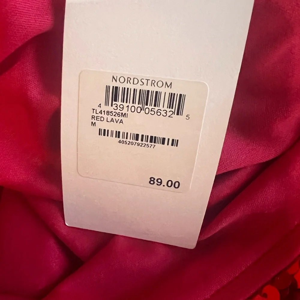 Leith Red Lava One Shoulder Mini Ruffle Dress Size Medium